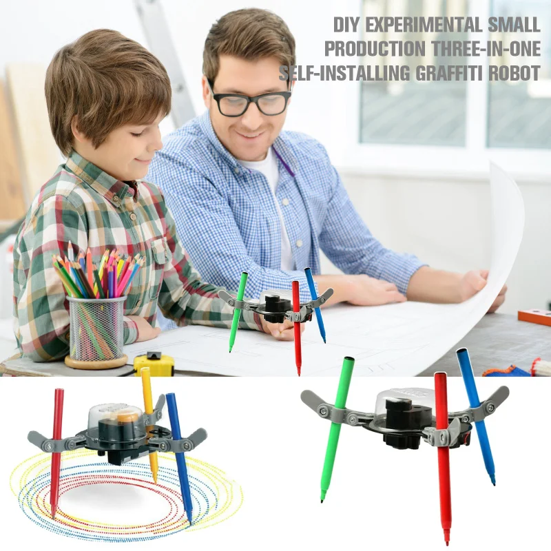 

3 In 1 Graffiti Robot Learning Pencils Children Painted DIY Painting Robot Painting Picture Drawing Doodle Early Education Toys