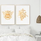 Забавные плакаты и принты пчелы, фермерские настенные картины, Декор, цветочное искусство, холст, живопись, модульное украшение для дома и комнаты