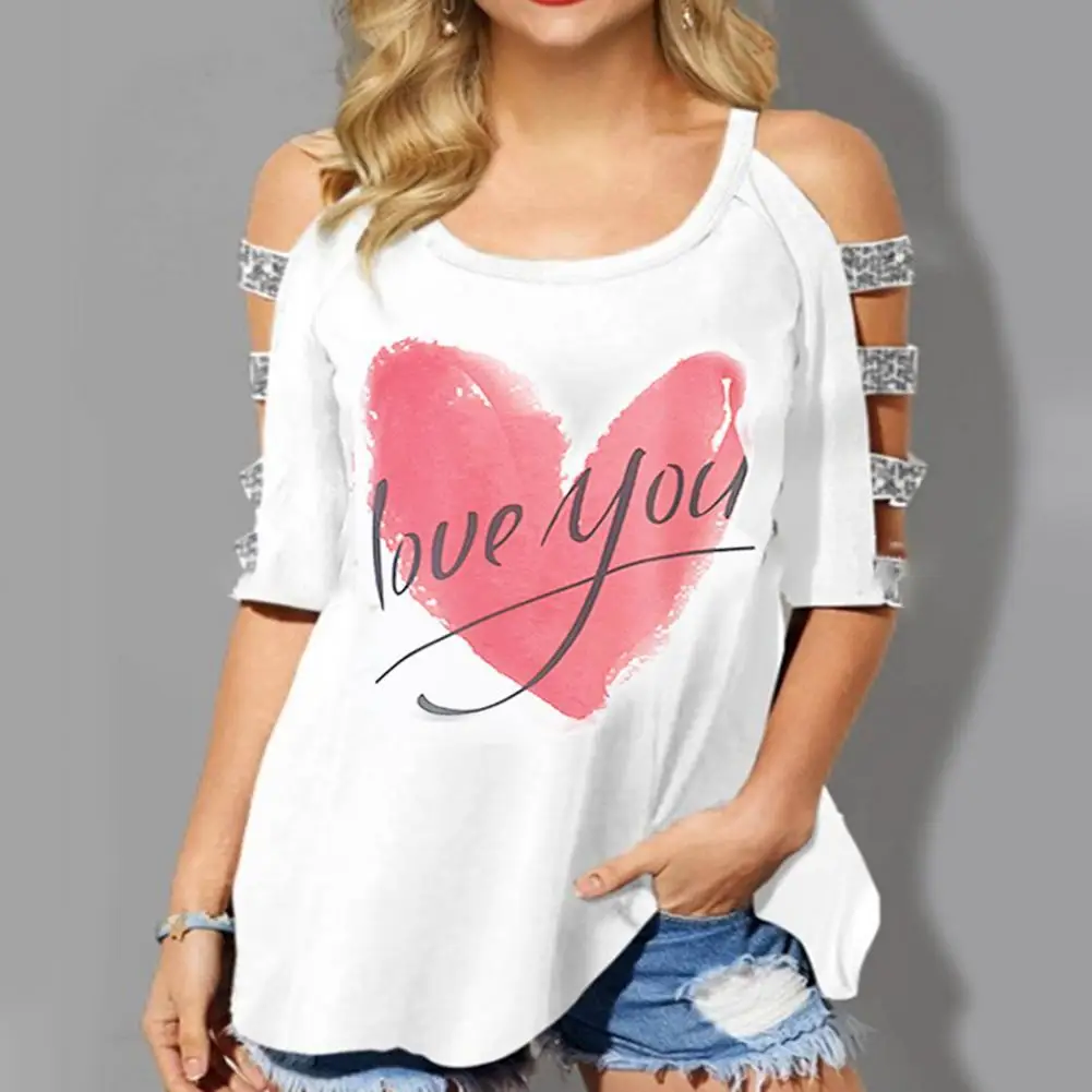 

Размера плюс модная женская футболка в стиле кэжуал с открытыми плечами топы с короткими рукавами и круглым вырезом вечерние женские элега...