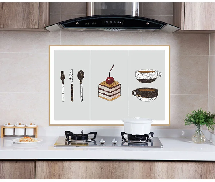 Kitchen clean up self-adhesive oil resistant adhesive paper high-temperature resistant stove anti-oilproof wall sticker tile
