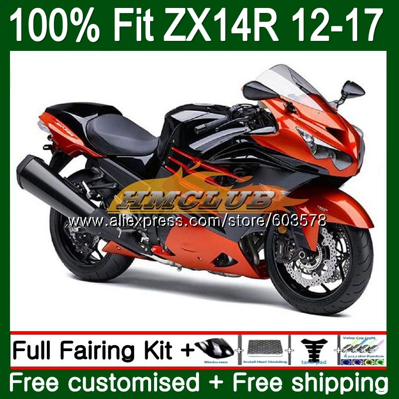 

Инъекция для KAWASAKI ZX-14R 2012 2013 2014 2015 2016 2017 115CL.38 ZX 14R ZZR1400 ZX14R 12 13 14 15 16 17 оранжевый обтекатель blk