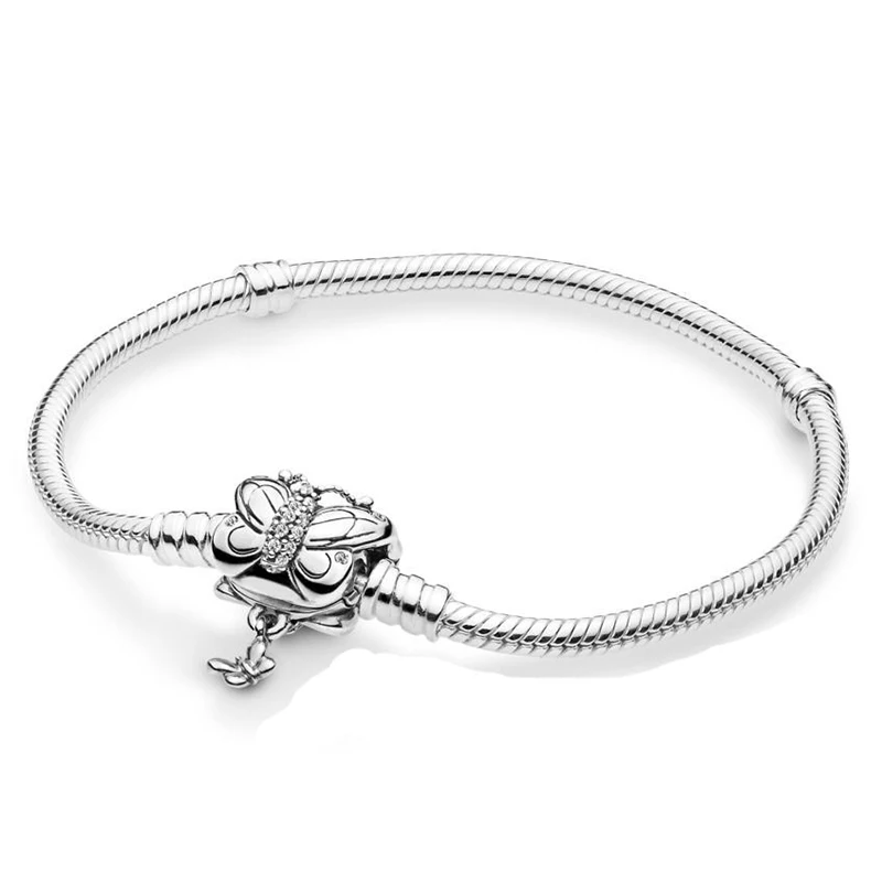 Женский браслет с бусинами оригинальный из стерлингового серебра 925 пробы