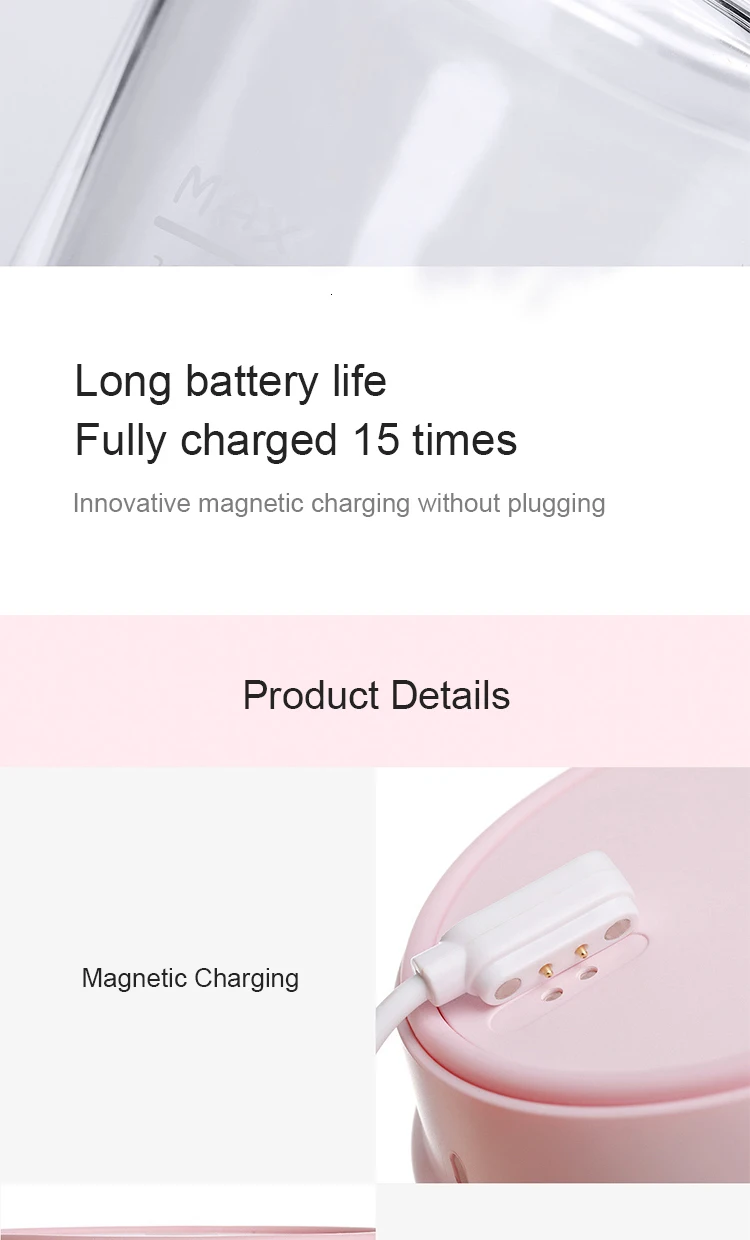 Xiaomi 17PIN маленькая портативная соковыжималка Звездная соковыжималка для фруктов 380 мл Hiden из нержавеющей стали умные лезвия для фруктов с магнитной нагрузкой