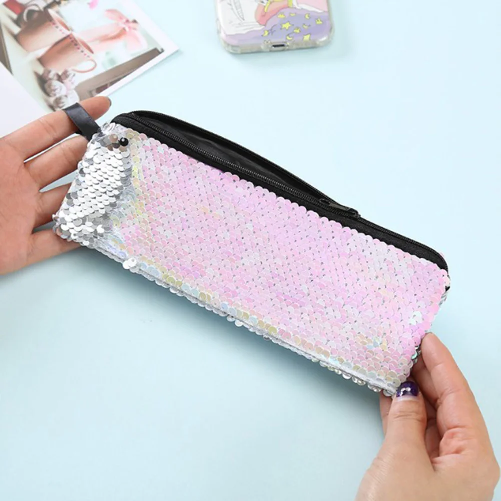 

Fashion Sequin Glitter Portable Cosmetic Bag Organizer Holder Small Makeup Case Travel Storage Beauty Wash Zipper Women Girl Box