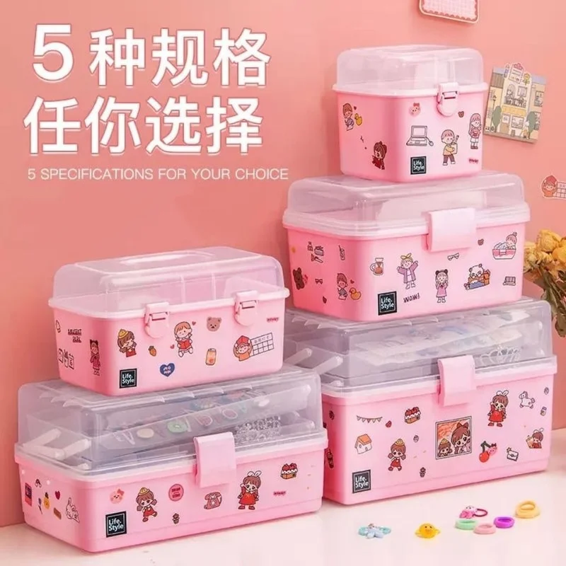 Шкатулка для хранения детских аксессуаров волос пластиковая прозрачная с