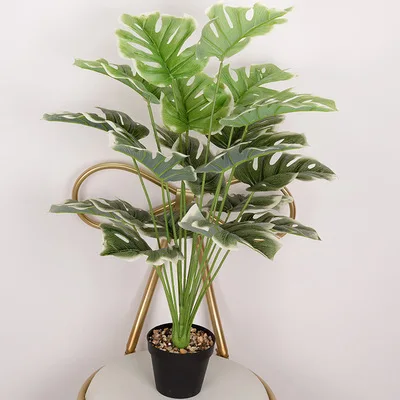 

18 Turtle Leaf Artificial Flowers Home Hotel Company Decoration Artificial Plants Green Plants Potted Garden Decoration DIY