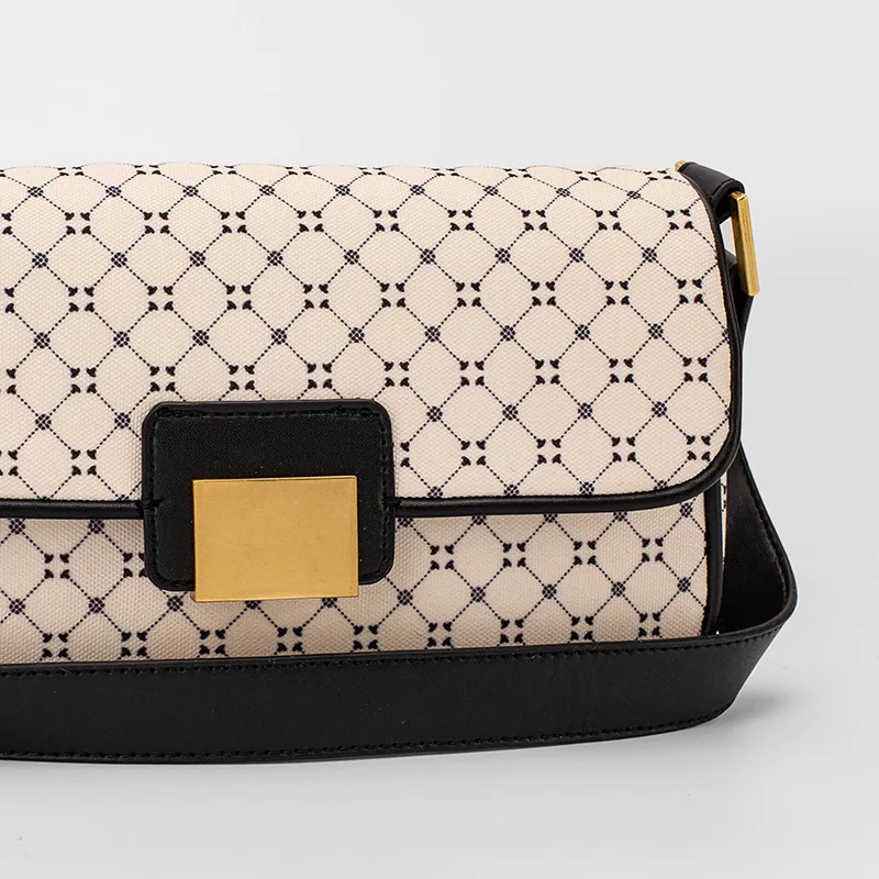 

Women's Retro Fashion Shoulder Bags Striped Plaid Leather Luxury Messenger Bag Lady Designer High Quality Handbag Crossbody Bag