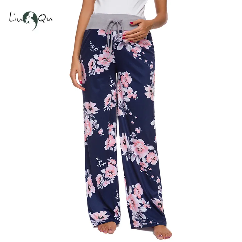 Женские штаны для беременных со складками и рюшами на шнуровке винтажные