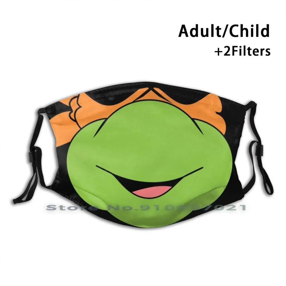 

Turtle Orange #1 Mouth Print Reusable Mask Pm2.5 Filter Face Mask