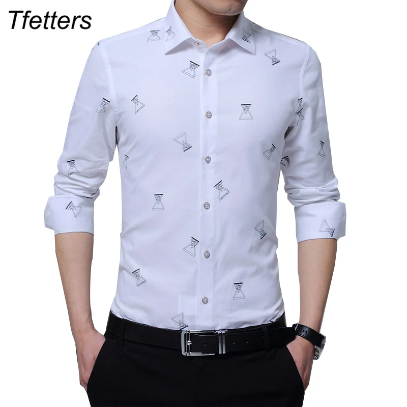 Browon осень новая модная мужская рубашка социальный Slim Fit Мужская одежда рубашки