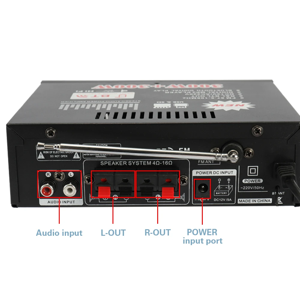 Портативный мини усилитель мощности 600 Вт 2CH аудио 12 В/220 В ЖК дисплей Hi Fi стерео