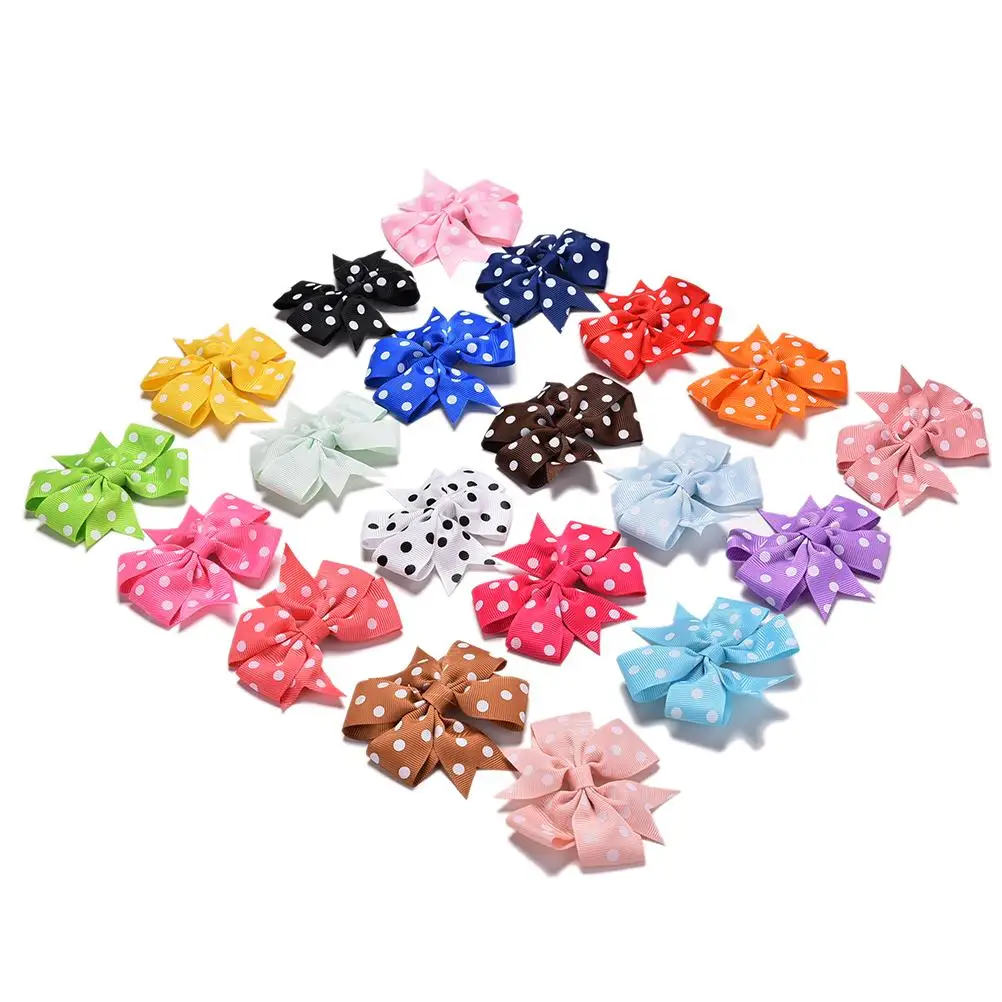 20 шт./лот модные разноцветные ленты для волос с принтом заколки зажимом Детские