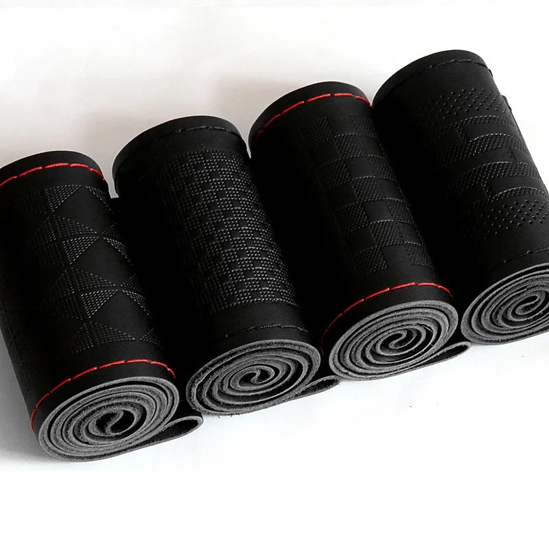 Универсальный чехол для руля 38 см из натуральной кожи с тиснением чехлы Toyota Suzuki