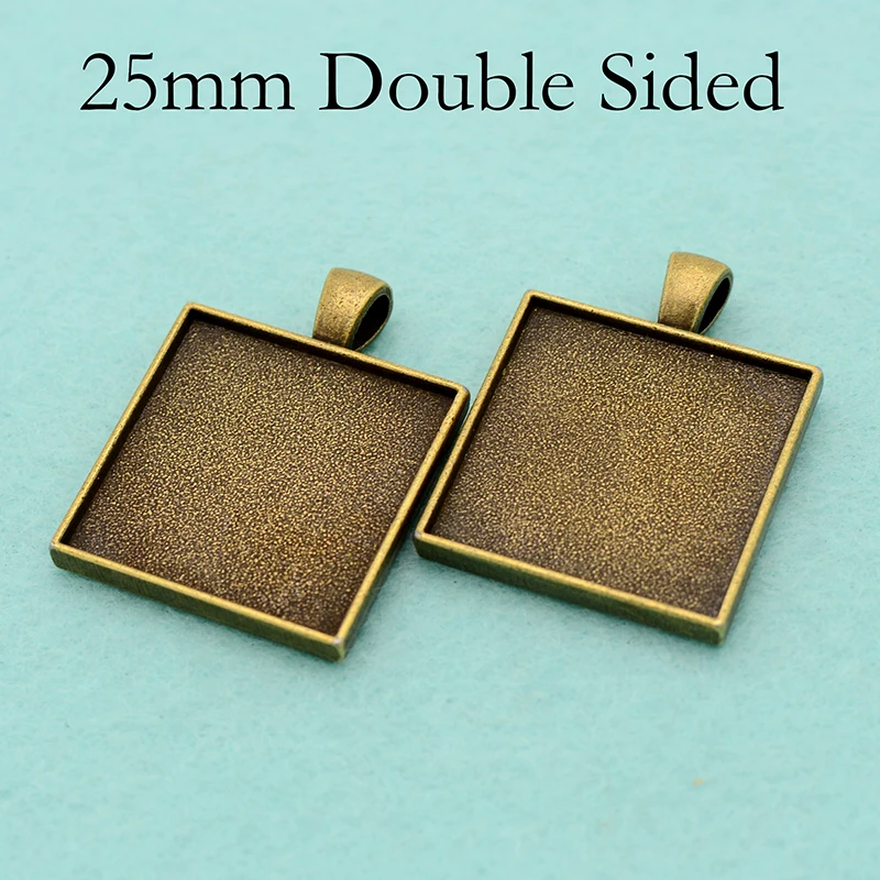 Двухсторонний подвесной лоток 20 шт. 25 мм двухсторонний кулон камеи квадратный
