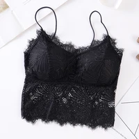 womens sleeveless floral lace bra padded camisole tank tops sexy spaghetti strap bralette crop top summer clothes for women