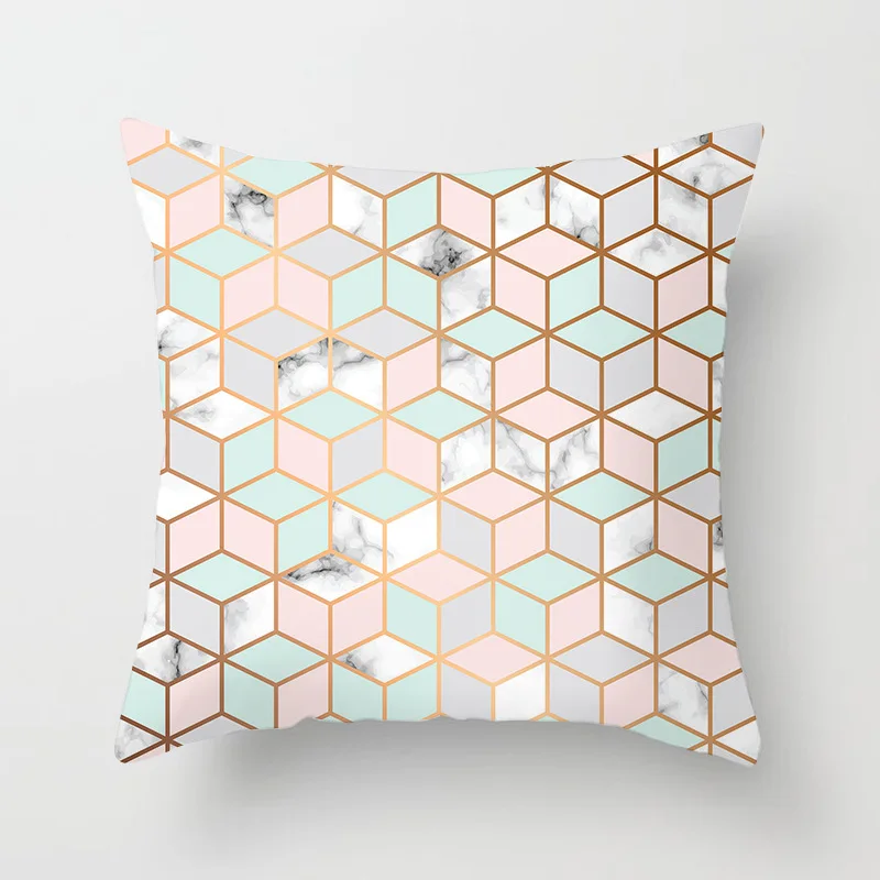 

Brief Marble Geometric Sofa Decorative Cushion Cover Pillow Pillowcase Polyester 45*45 Throw Pillow Home Decor Pillowcover home