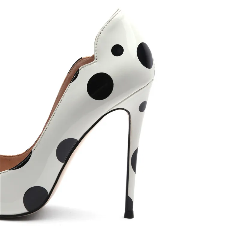 Туфли-лодочки женские на высоком каблуке в горошек 12 см | Обувь
