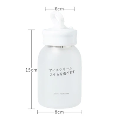

500ml Creative Large Glass Water Bottles Simple Lemon Juice Bottles Portable Outdoor Sports Hiking Bottles Leak Proof Kettle