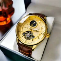 automatic mechanical watch mens watch waterproof luminous casual business leather mens watch simple trend