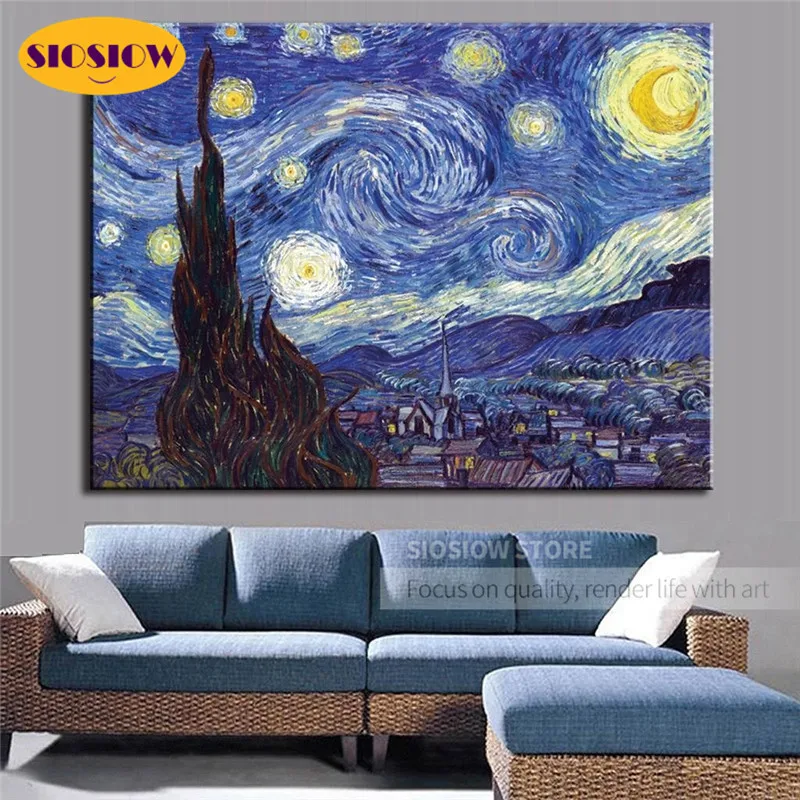 

Van Gogh The Starry Night 5D DIY Diamond Painting Cross Stitch Full Drill Square Round Daimond Mosaic Paintings On The Wall Gift