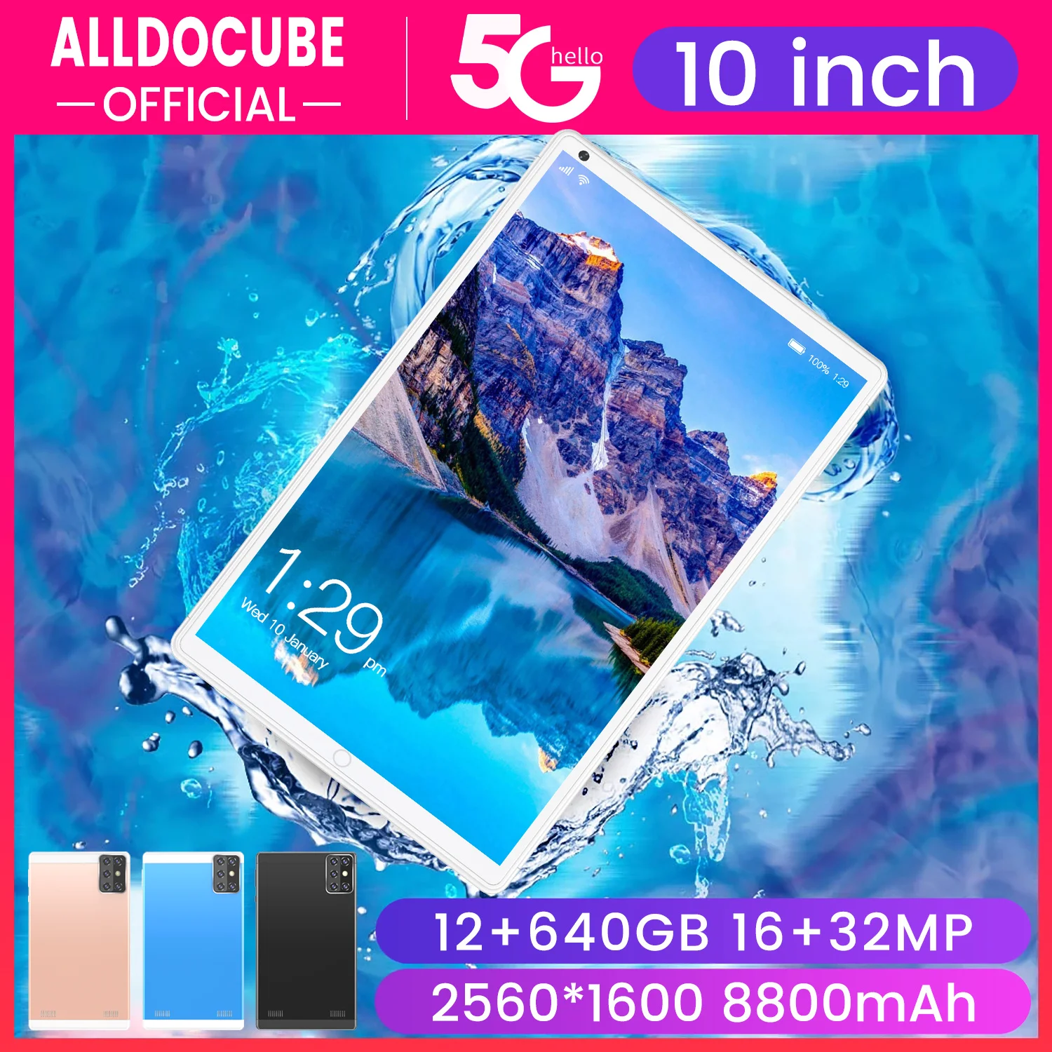 

2021 New Arrival Hot Sale 10 Inch Tablet HD Screen 16+640G 12 Core CPU 8800MAH Fast WIFI Dual 5G LTE Free Gift