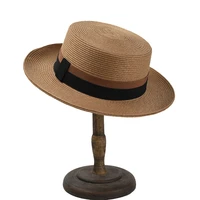 summer beach hat vintage top hat high quality panama hat casual flat brim straw cap men women sun hat chapeu feminino nz248