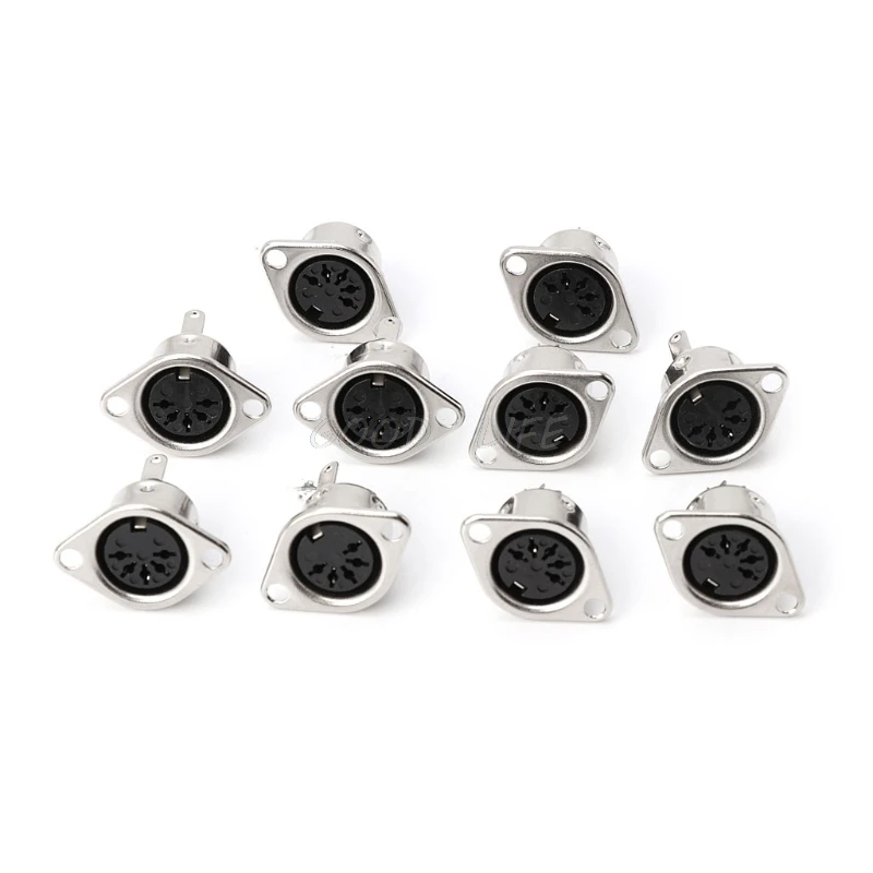 

10PCS 4/5PIN Panel Mount Female Jack DIN Adapter MIDI Cable Connector
