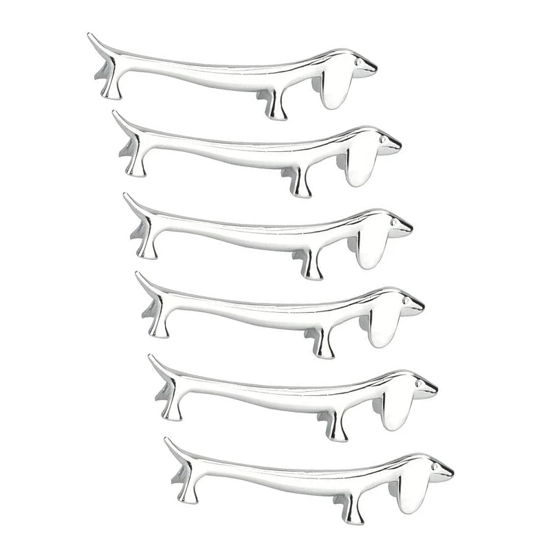 

6 шт. подставка для палочек для еды маленькая собака держатель для палочек такса цинковый сплав Подставка для вилок Ложка столовая посуда ст...