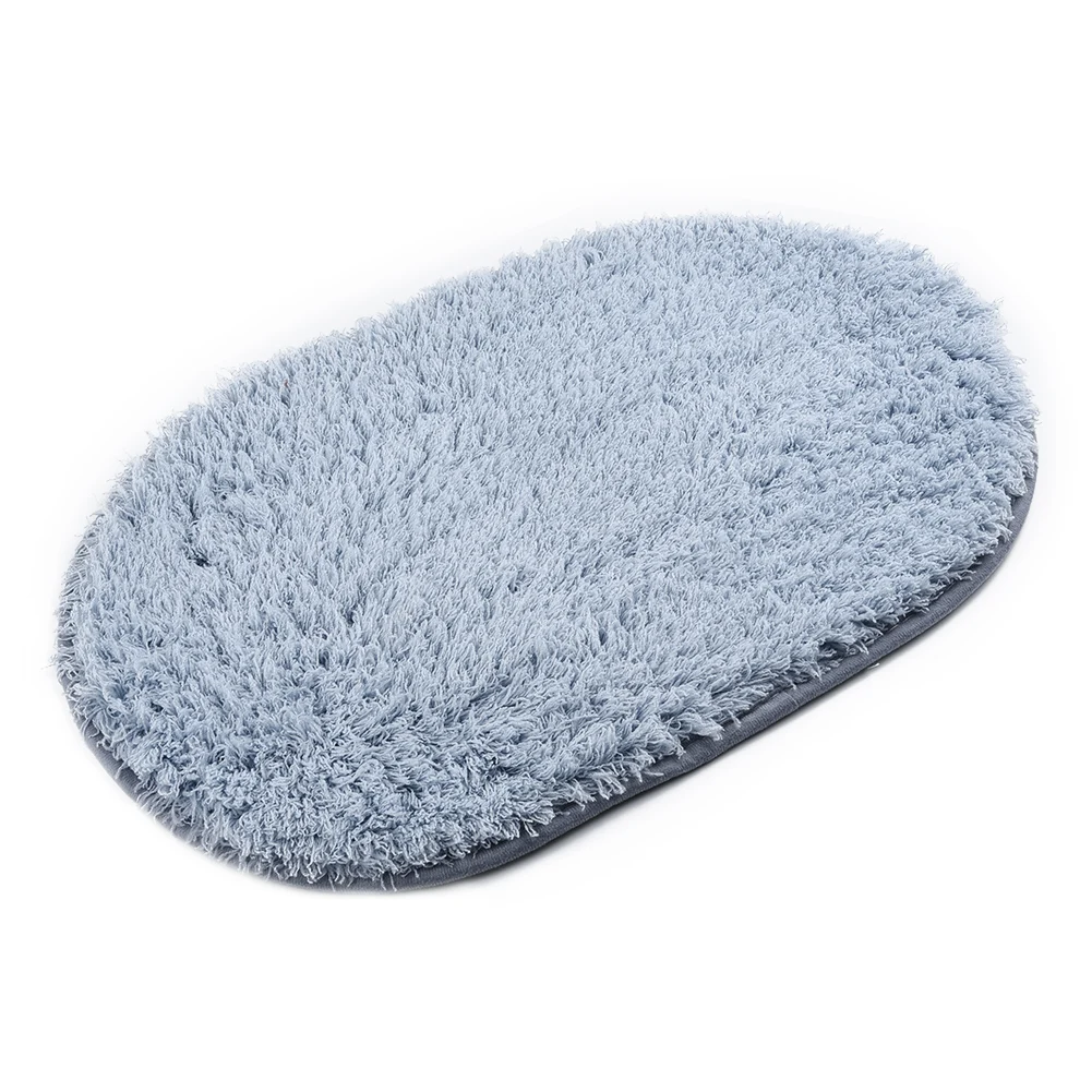 

1pc Small Soft Plush Floor Mat Bathroom Rug Anti-slip Oval Lamb Velvet Door Carpet Living Room Bedroom Bedside Kids Room Rugs