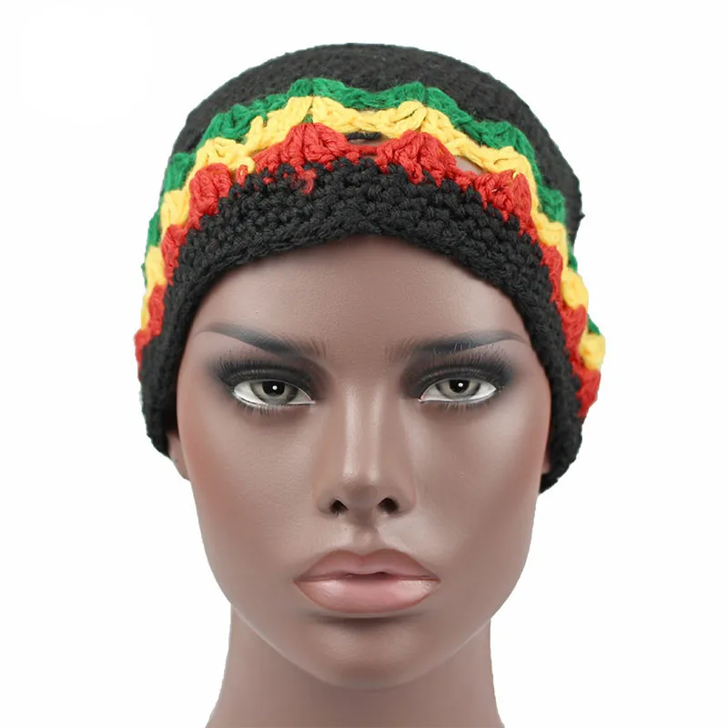 Зимняя вязаная шапка унисекс для мужчин и женщин раста теплая крючком ручной