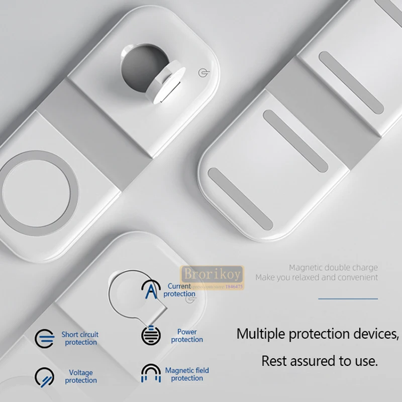 

2in1 Magnetic 15W Wireless Charger Fold for iPhone 12 Pro Max Mini Magsafe Fast Wireless Charging Stand for Apple iWatch 6 5 4 3