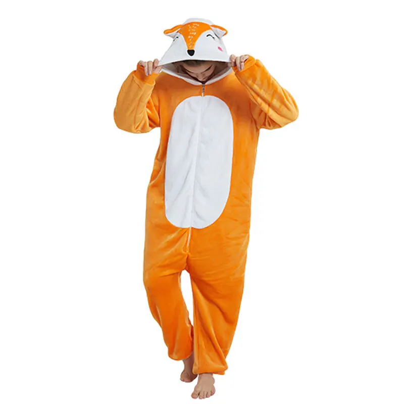 Комбинезон в виде лисы и кигуруми комбинезон животных мультяшная Пижама
