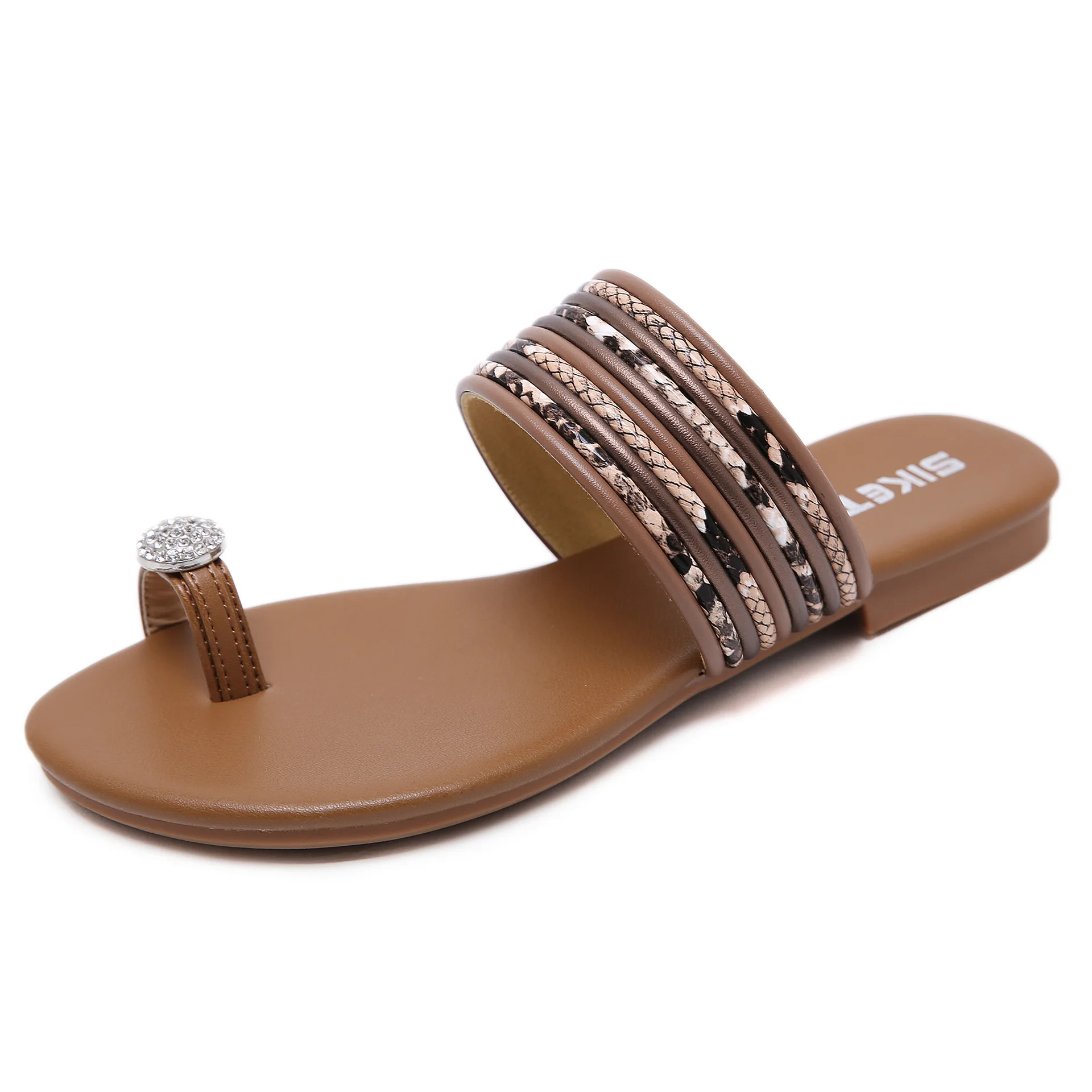 

Spring 2021 women's slippers flat slippers beach shoes rhinestone holiday casual shoes