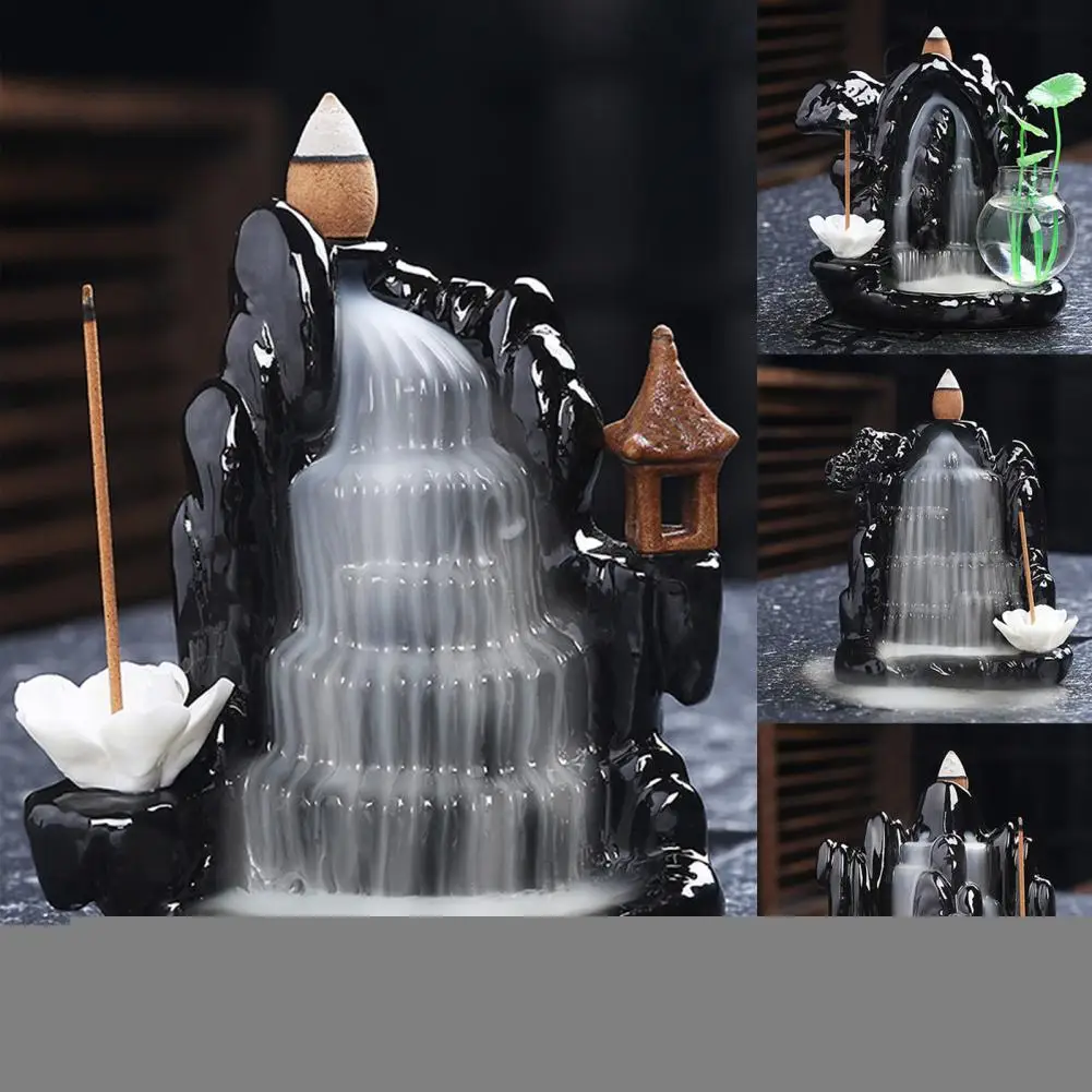 

Home Decor Ceramic Backflow Incense Burner Home Decoration Ornaments Waterfall Ornamental Crafts Aromatherapy Incense Burner