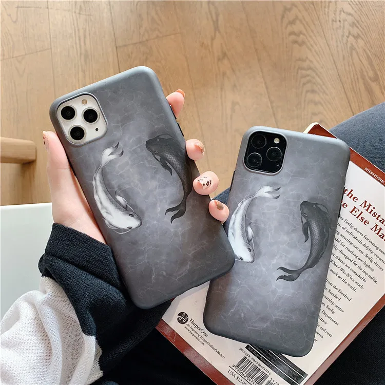 Роскошный Ретро японский Lucky Fish чехол для телефона iPhone 11 Pro Max 6S 7 8 Puls X XS Чехлы XR