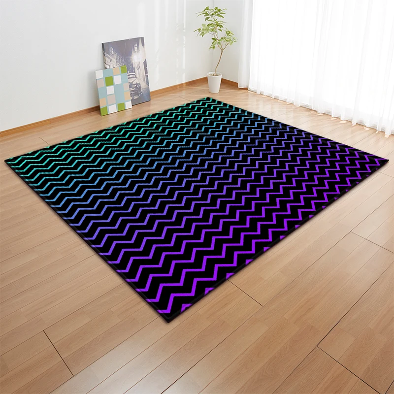 

Modern Fashion Geometric Wave Carpet Non-slip Sofa Parlor Area Rug Home Decor Bedside Floor Mat Bedroom Living Room Carpet