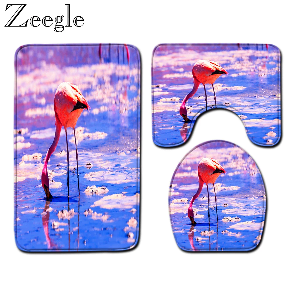 Европейский Стиль печатных 3 шт. Ванная комната ковролин комплект абсорбент