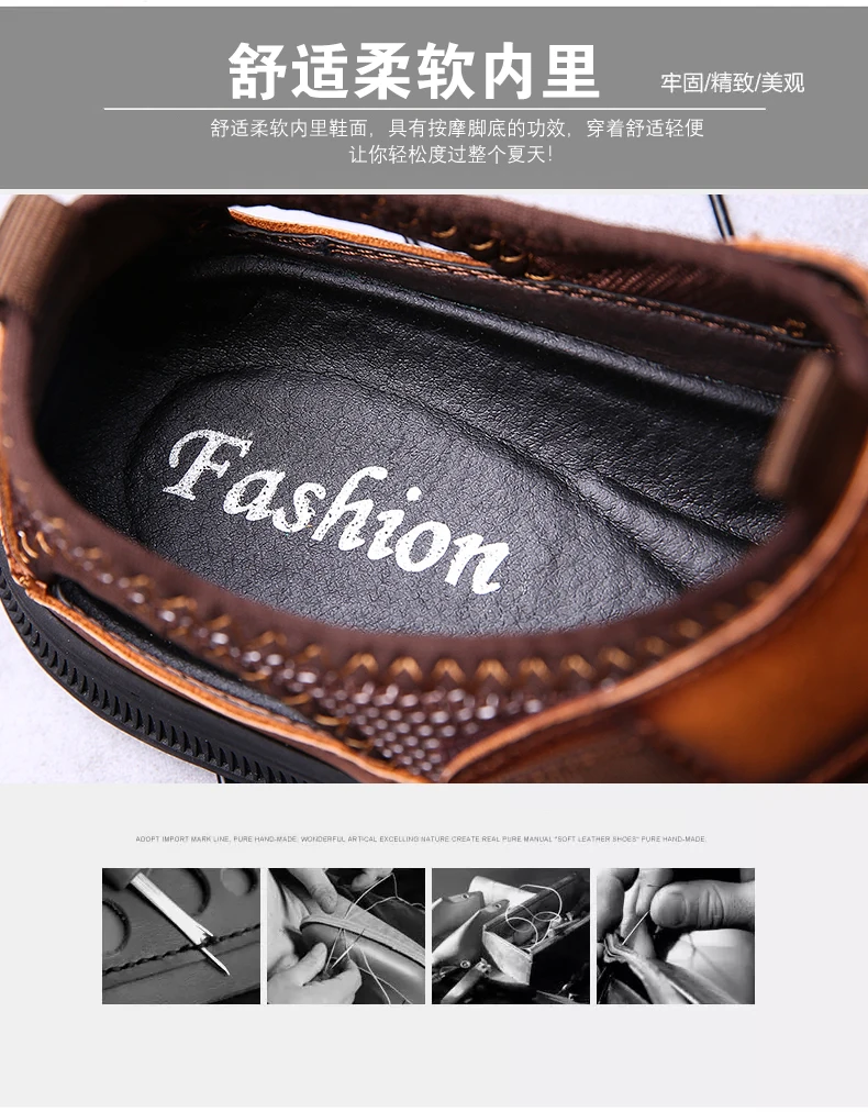 Brand New Fashion Summer Beach Breathable Men Sandals Genuine Leather Men's Sandal Man Causal Shoes Plus Size 38-46