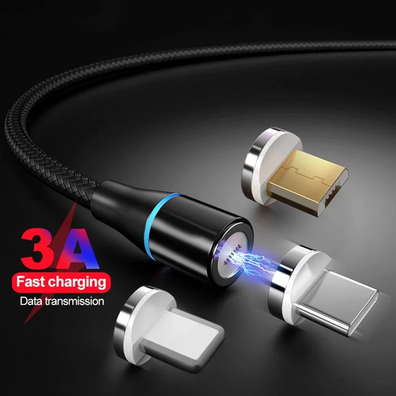 Магнитный кабель USB Type-C для iPhone 11 xr 6S Samsung Huawei Android мобильный телефон 1 м 2 3 А |