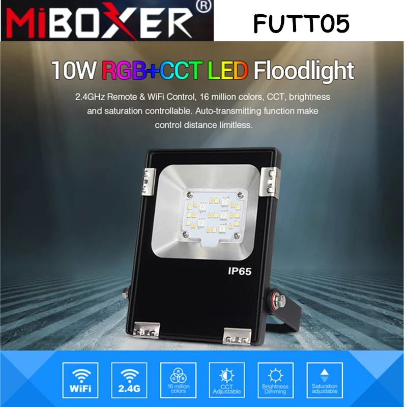 Светодиодный прожектор Miboxer FUTT05 10 Вт RGB + CCT 100 ~ 240 В переменного тока IP65
