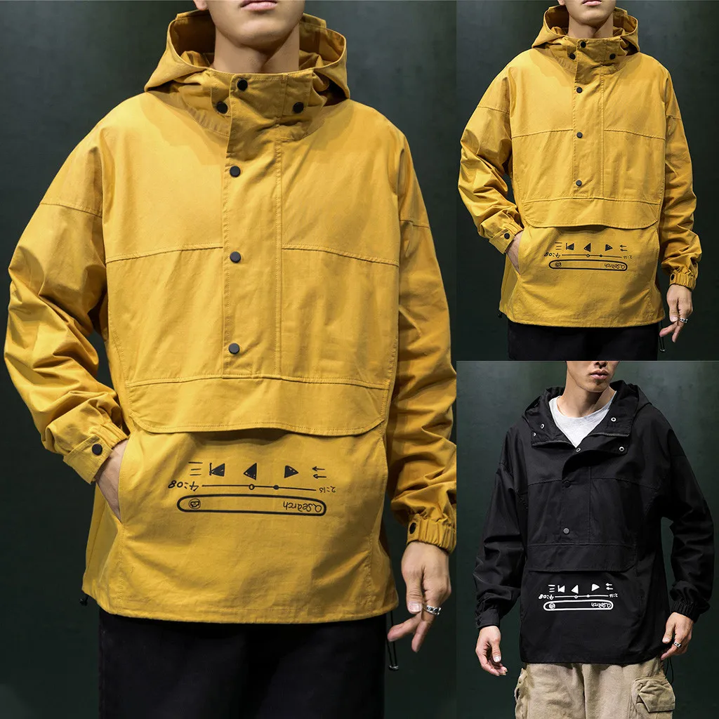 SAGACE/мужская куртка с капюшоном в стиле хип хоп принтом мужские толстовки пальто