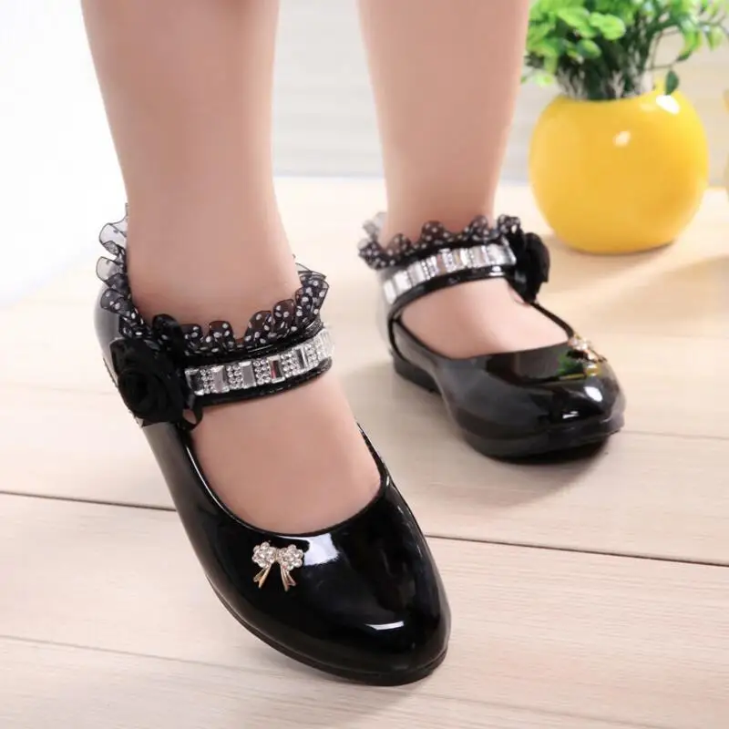 

Girls Shoes Lace Lace Kids Shoes For Girl Spring Summer Dress Flat With Sandals Bowknot Flowers Children Shoe 4 Color