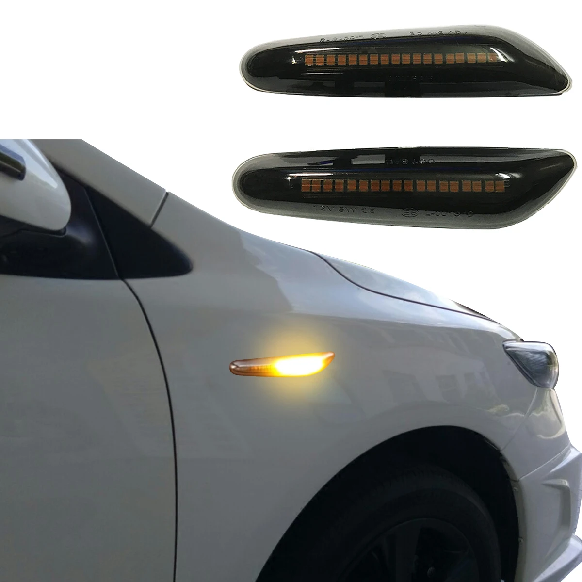 

2Pcs Smoked LED Side Light Sequential Dynamic Lamp For BMW E46 E36 E90 E91 E60 E61 E81 E82 E87 E88 E92 E93 X1 E84 X3 E83 X5 E53