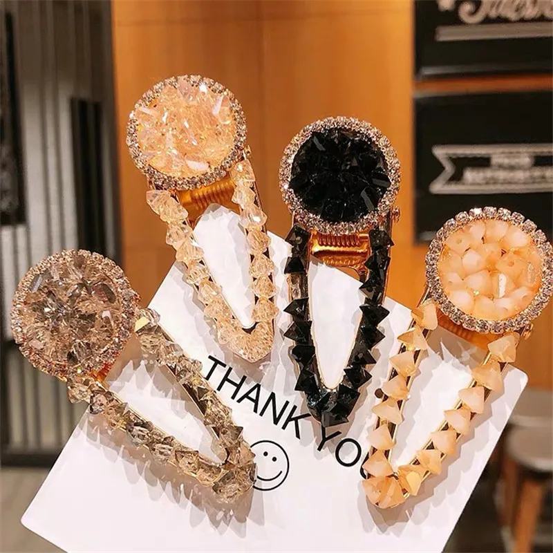 Горячая Блеск Стразы заколки для волос Изысканная заколка с кристаллами женщин