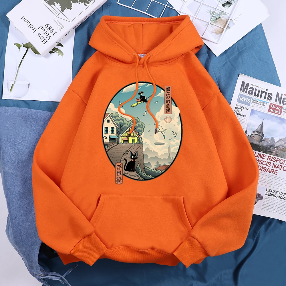 

Женская толстовка с капюшоном Ukiyo-E, в стиле хип-хоп, в готическом стиле, с мультипликационным принтом, повседневная, весна 2021