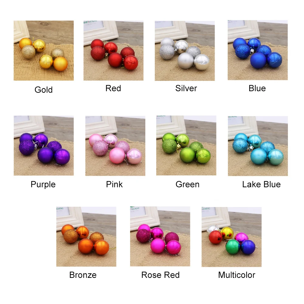 

Christmas Matte/ Shining/ Painted Hanging Ball 3cm 24PCS for Xmas Ornaments Christmas Tree Decoration Deco Home Party