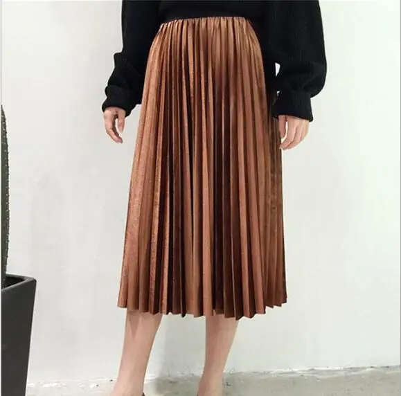 Новая модная женская юбка однотонная плиссированная с высокой талией описание