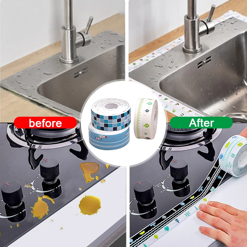 

38MM*3.2M Kitchen Anti-mold Tape Stickers Sink Waterproof Sticker Bathroom Toilet slit Self-adhesive adhesive plaster