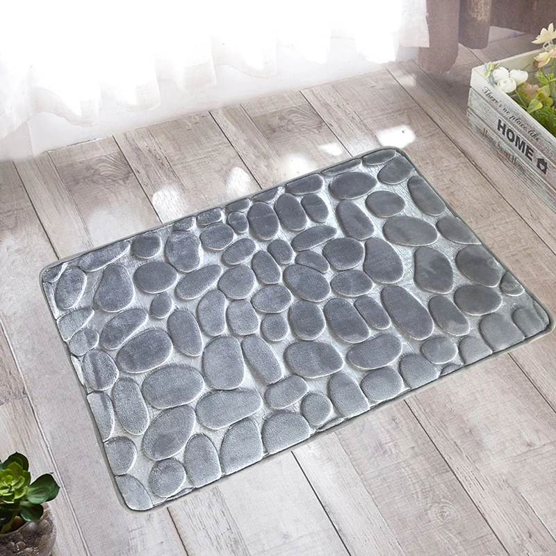 

40X60Cm/50X80Cm Carpet Slip-Resistant Home Bathroom Rug Floor Door Mat Imitation Stone Floor Door Cushion Mat Rug Toilet Decor