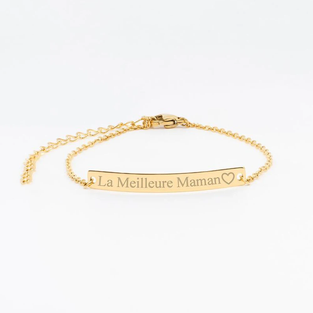 

Personalized Nameplate Bracelet Lettering Stainless Steel Adjustable Chain Link Bracelet Men's and Women's Personalized Jewelry